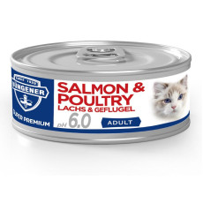 Bungener 無穀物主食罐 Salmon & Poultry 三文魚+鮮家禽肉口味貓罐頭 100g [28202]