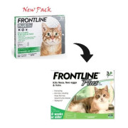 原裝行貨 - Frontline PLUS FOR CATS 8週以上幼貓至成貓適用 殺蚤防牛蜱滴劑 (0.50ml x 3支裝)