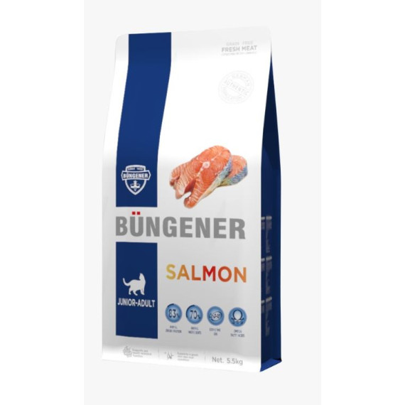 Bungener 博根拿 Grain Free Salmon Junior-Adult 無榖物 三文魚 5.5KG 成貓配方 - [T2325522]