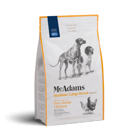 McAdams [MBC-D05] 自由放養雞肉 (中型&大型犬配方) 狗乾糧 5kg (黃袋)