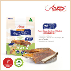 Auzzy 澳洲無激素薄切馬筋片(Horse Tendon Thin Cut) 狗小食 70g (藍袋)