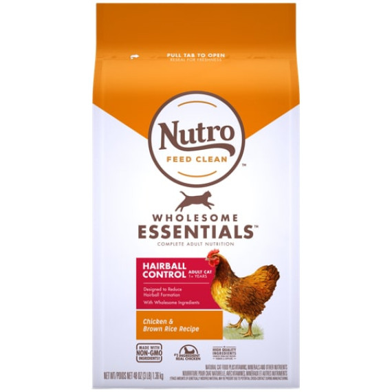 NUTRO 全護營養系列 409578 成貓強效化毛配方(農場鮮雞+糙米) 5 lb