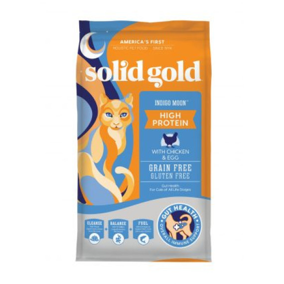 *捐贈只往遇貓堂 素力高無穀物(抗敏)(雞肉)乾貓糧 Solid Gold Indigo Moon Cat Food 12lb (橙袋 藍標) [SG027] 