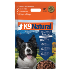 K9 Naturals [K9-B18K]- 冷凍脫水狗乾糧 - 牛肉盛宴脫水鮮肉糧 1.8KG