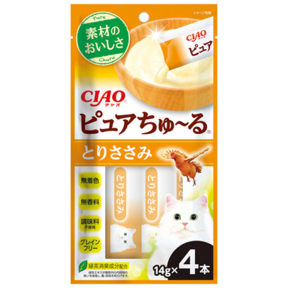 Ciao [TSC-214] Pure 雞肉醬 (無添加) 14g (4本) | 新包裝