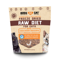 Boss Cat 凍乾雞肉配方 貓糧 9oz 含多種益生菌，促進健康的消化 [BNB-FCFFD9-30579027]