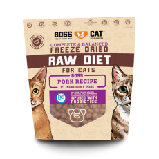 Boss Cat 凍乾豬肉配方 貓糧 9oz 含多種益生菌，促進健康的消化 [BNB-FPFFD9- 36272458]
