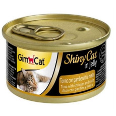 GimCat ShinyCat  Tonno con gamberettie malito 吞拿魚蝦肉麥芽貓罐頭 70g GM413259