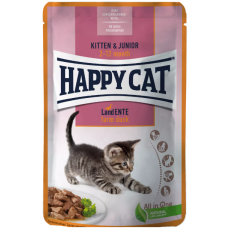 Happy Cat Kitten & Junior farm-duck 初生及幼貓: 鴨濕包 85g [70625]