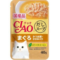 CIAO 魚湯袋裝貓濕糧 IC-216 吞拿魚+鰹魚+雞肉(鰹魚湯底) 40g