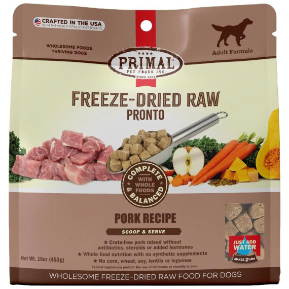 Primal FREEZE-DRIED RAW PRONTO 凍乾肉粒犬糧系列 - 豚肉配方 16oz [CPPRFD16]