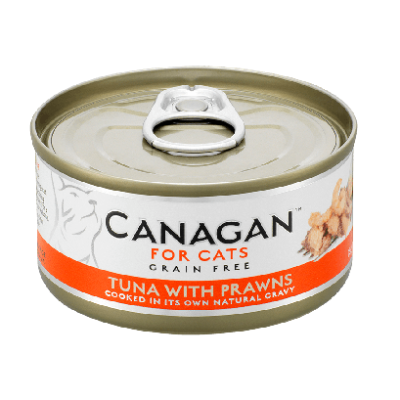 Canagan 貓用無穀物吞拿魚+大蝦配方罐頭 75g