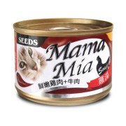 **清貨特價 (最佳食用日期:2024/06/21) **  SEED BMA-03 MamaMia機能愛貓雞湯餐罐 - 鮮嫩雞肉+牛肉+牛磺酸 170g