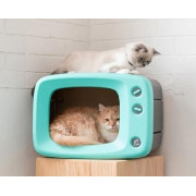 ENVY COLLECTION 復古電視貓窩&替換貓抓板 套裝 - 綠色