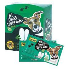 Puppy Crush 寵物潔牙指套濕巾 - 薄荷味 (1盒 50隻) [PCY102]