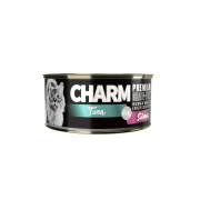 Charm  C-03 野性魅力 特級無穀 濃湯吞拿魚伴鮭魚貓罐 80g