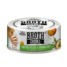 Absolute Holistic Broth Chunks原塊厚肉菜湯罐頭 厚切雞塊+田園蔬菜80g [AH-5102] 貓狗適用