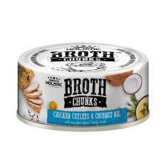 Absolute Holistic Broth Chunks 原塊厚肉菜湯罐頭 厚切雞塊+椰子油 80g [AH-5126] 貓狗適用