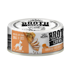 Absolute Holistic Broth Chunks 原塊厚肉菜湯罐頭   厚切雞塊+薑黃 80g [AH-5157] 貓狗適用