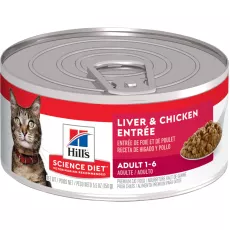 Hill's® Science Diet® 成貓  1-6 歲以上 雞肉及肝味 貓糧 5.5 oz [6610]