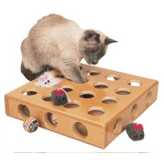 SmartCat 窺視大號玩具盒木製貓玩具