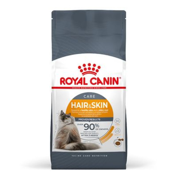 **清貨特價 (最佳食用日期:2024/07/09) ** Royal Canin 加護系列 - 成貓亮毛及皮膚加護配方 *Hair & Skin* 貓乾糧 04kg [2526040011]