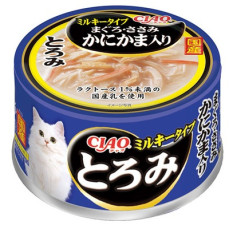 CIAO [A112] 白湯系列 吞拿魚・雞肉 +蟹柳 貓罐頭 80g | 藍罐 黑標