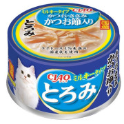 CIAO [A113] 白湯系列 鰹魚・雞肉+木魚片 貓罐頭 80g | 藍罐 藍標