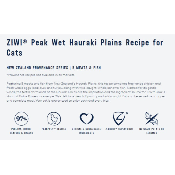 ZiwiPeak巔峰 [ZP-CCHP 85] 思源系列貓罐頭 豪拉基平原配方 85g (細罐)
