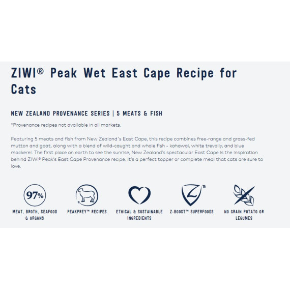 ZiwiPeak巔峰 [ZP-CCEC170] 思源系列貓罐頭 東角配方 170g
