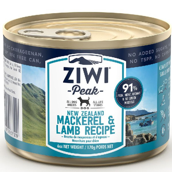 ZiwiPeak CDML170 (狗用) 罐裝料理 鯖魚+羊肉 170g(細罐)