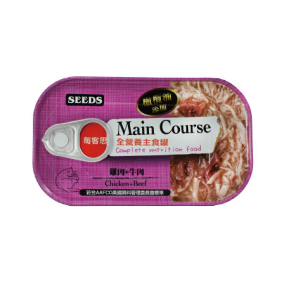 SEEDS [MC03] Main Course - 雞肉+牛肉 貓罐頭 115g (紫)