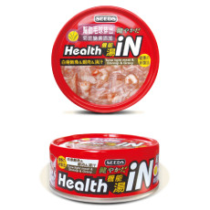 SEEDS [hi03] Health iN 機能湯罐-白身鮪魚+蝦肉+菊苣醣素 貓罐頭80g | 紅
