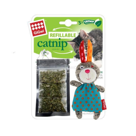 GiGwi Art7055 refillable catnip RABBIT 可替換貓草玩具系列 - 兔仔