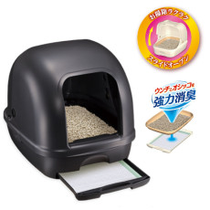 (保證行貨) 日本 Unicharm 消臭大師 [uca1b] 全封閉型雙層貓砂盤套裝 (黑色)