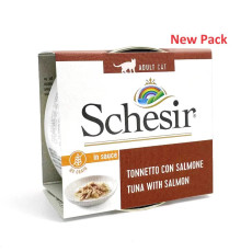 Schesir 無穀物肉汁系列  [SCH615619] 吞拿魚三文魚肉汁貓罐頭 70g (3001/561) 新舊包裝隨機發貨