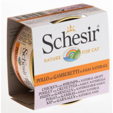 Schesir 無穀物 肉汁系列  [SCH615671 ]雞肉蝦肉汁貓罐頭 70g (3007/567)