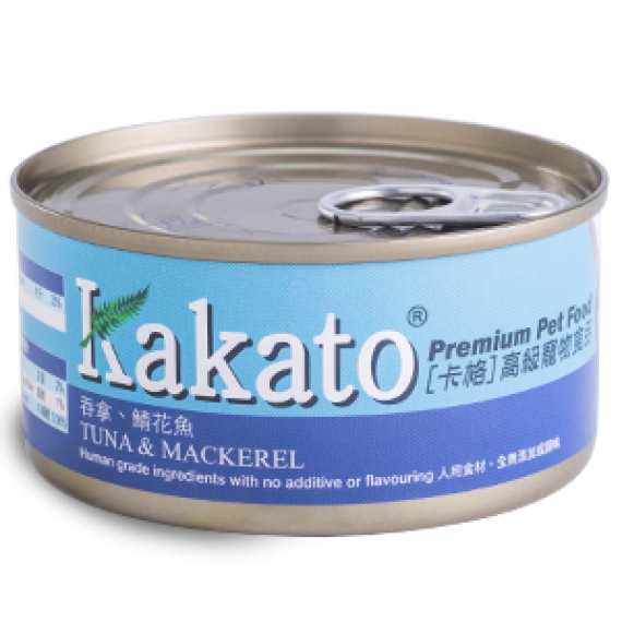 Kakato 715 吞拿+鯖花魚罐頭 (貓犬適用) 70G