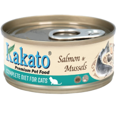 Kakato 761 三文魚+青口 *貓用主食罐* 70g (綠)
