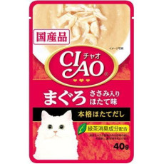 CIAO袋裝貓濕糧 IC-201 吞拿魚 雞肉入 帶子味 (帶子湯底) 40g
