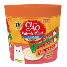*經濟裝 CIAO SC-213「超奴」美食 雞肉海鮮綜合 3種味 (120本 / 桶裝)