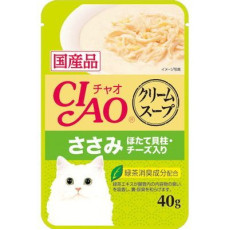 CIAO 魚湯袋裝貓濕糧 IC-214 雞肉配帶子+芝士(忌廉湯底)40g