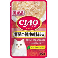 CIAO袋裝貓濕糧 IC-321 腎臟健康 吞拿魚 (雞肉+帶子味) 40g