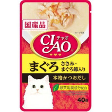 CIAO袋裝貓濕糧 IC-208 吞拿魚(雞肉+木魚味) 40g
