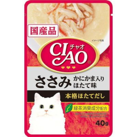 CIAO袋裝貓濕糧 IC-209 雞肉(蟹柳+帶子味) 40g