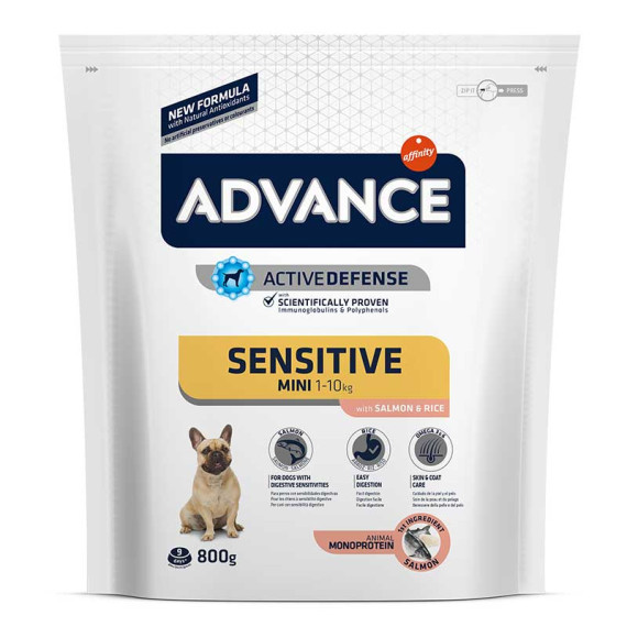 Advance - Active Defense Adult Mini Sensitive Care 特殊護理系列 小型成犬 過敏護理（三文魚）狗糧0.7kg [921514] (新舊包裝隨機發貨)