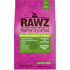 RAWZ 無穀物低溫烘焙 脫水雞肉+火雞肉+雞肉 貓糧 3.5LB