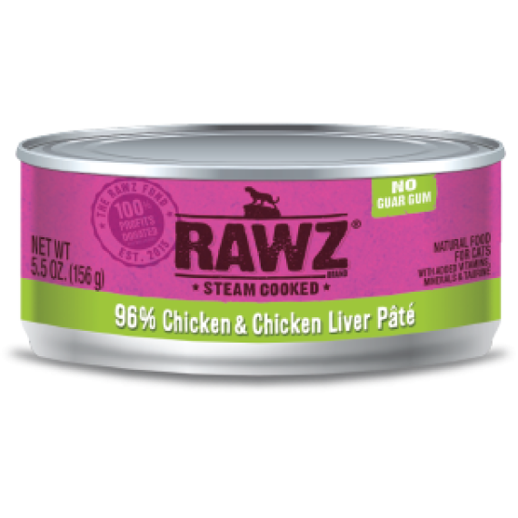 RAWZ 96% RZCC156 雞肉及雞肝肉醬全貓罐頭 156g
