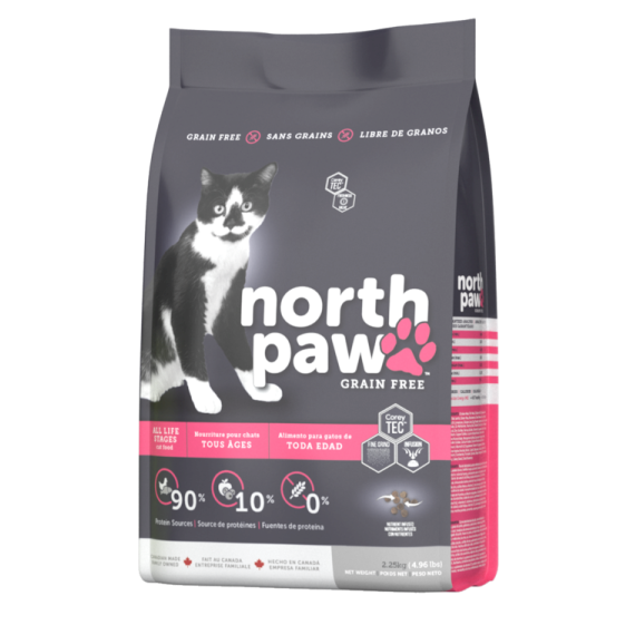 預計4-5月到貨-North Paw 無穀物雞肉+魚 全貓配方 貓糧 2.25kg (黑粉) [NPCAT2]