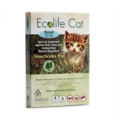Solano -ES037 Ecolife Cat 純天然貓用驅蚤滴頸劑 一盒四支（0.8-4kg）
